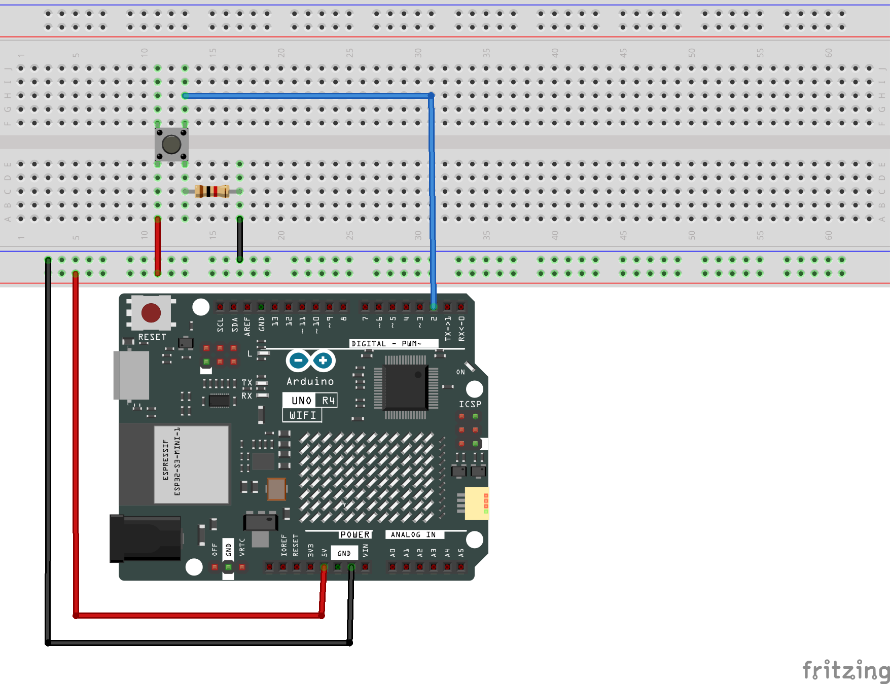 Fritzing Circuit Arduino UNO R4 WiFi Digital Read Serial