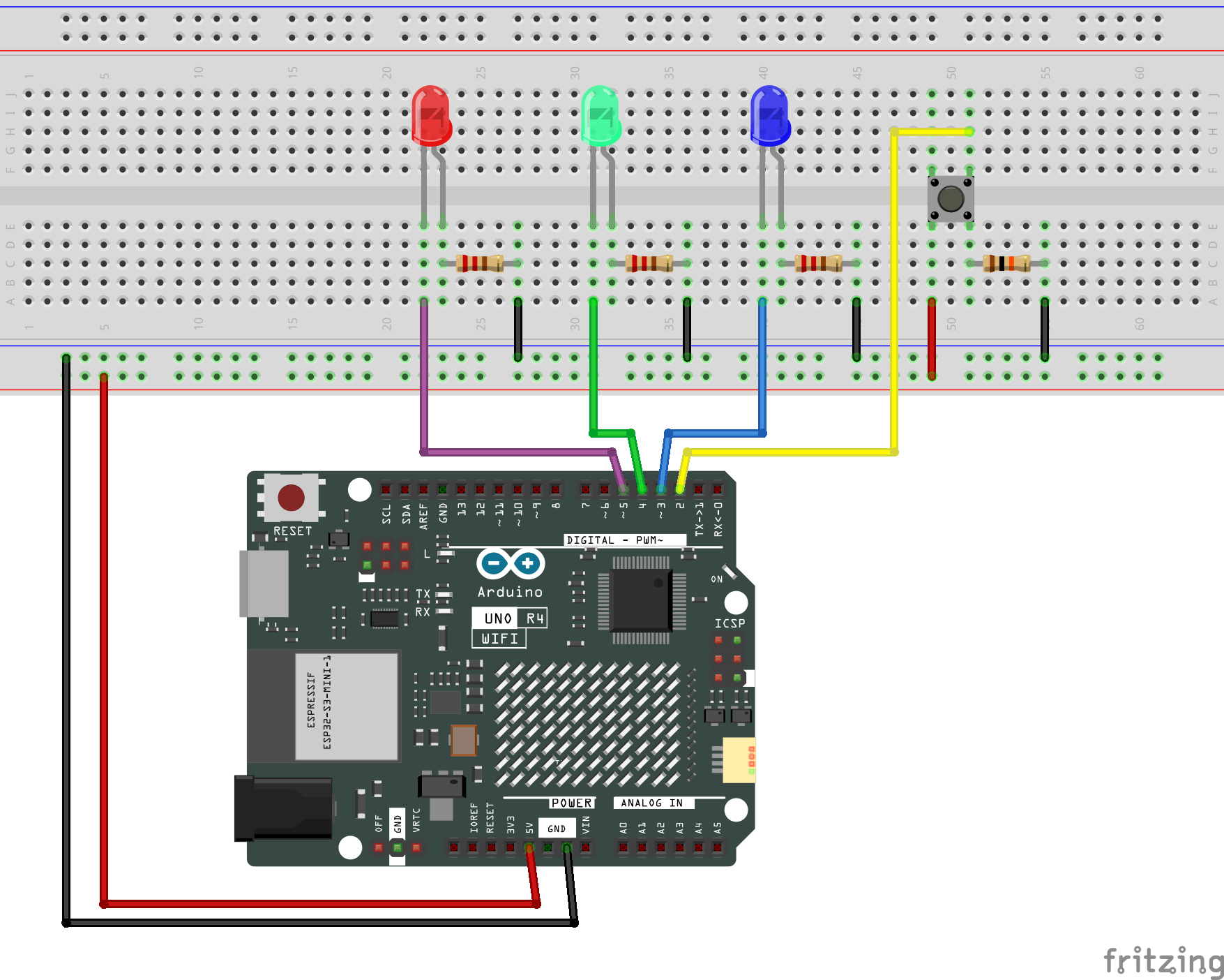 Fritzing Circuit Arduino UNO R4 WiFi SpaceshipInterface