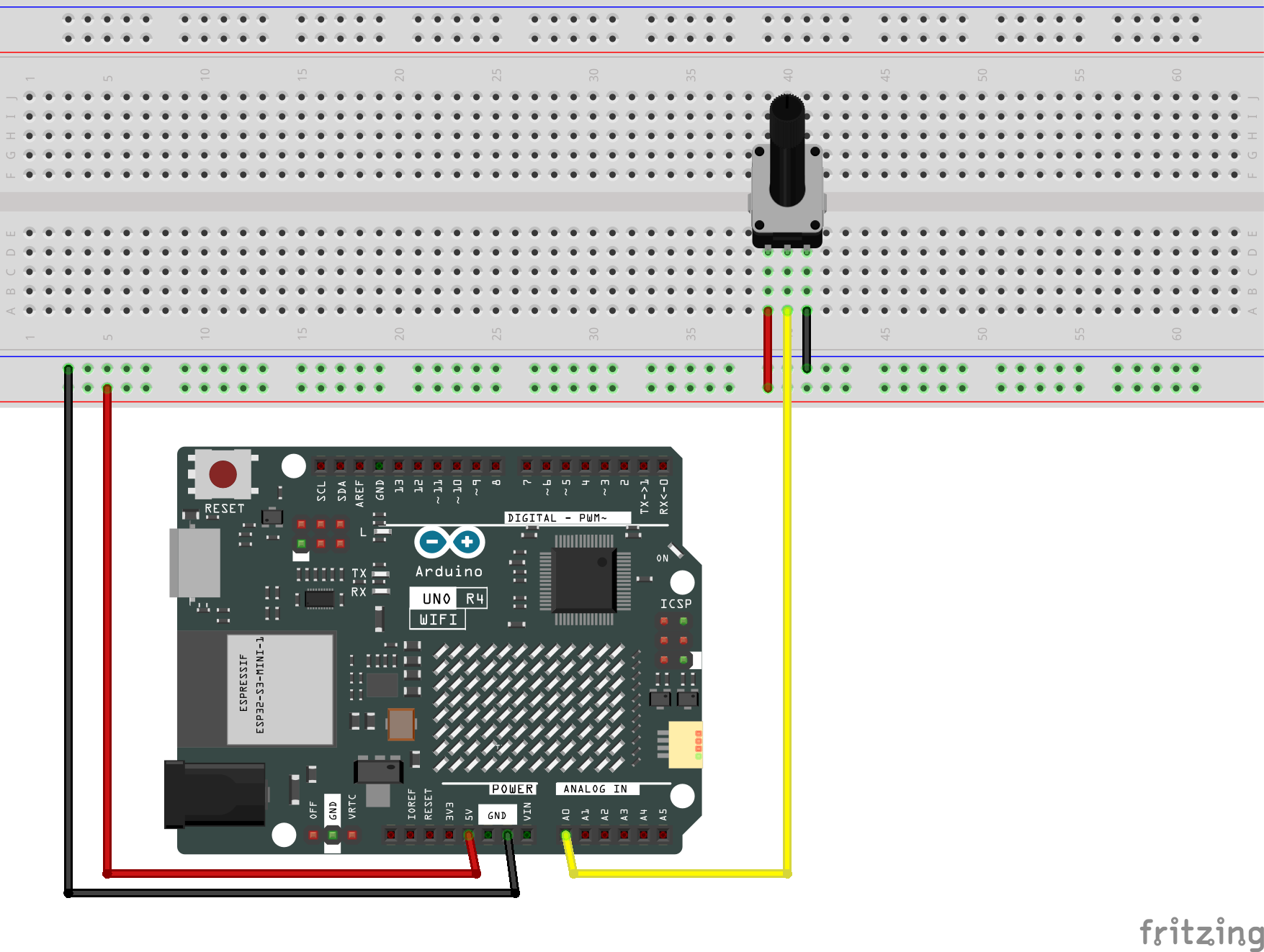 Fritzing Circuit Arduino UNO R4 WiFi TweakTheArduinoLogo