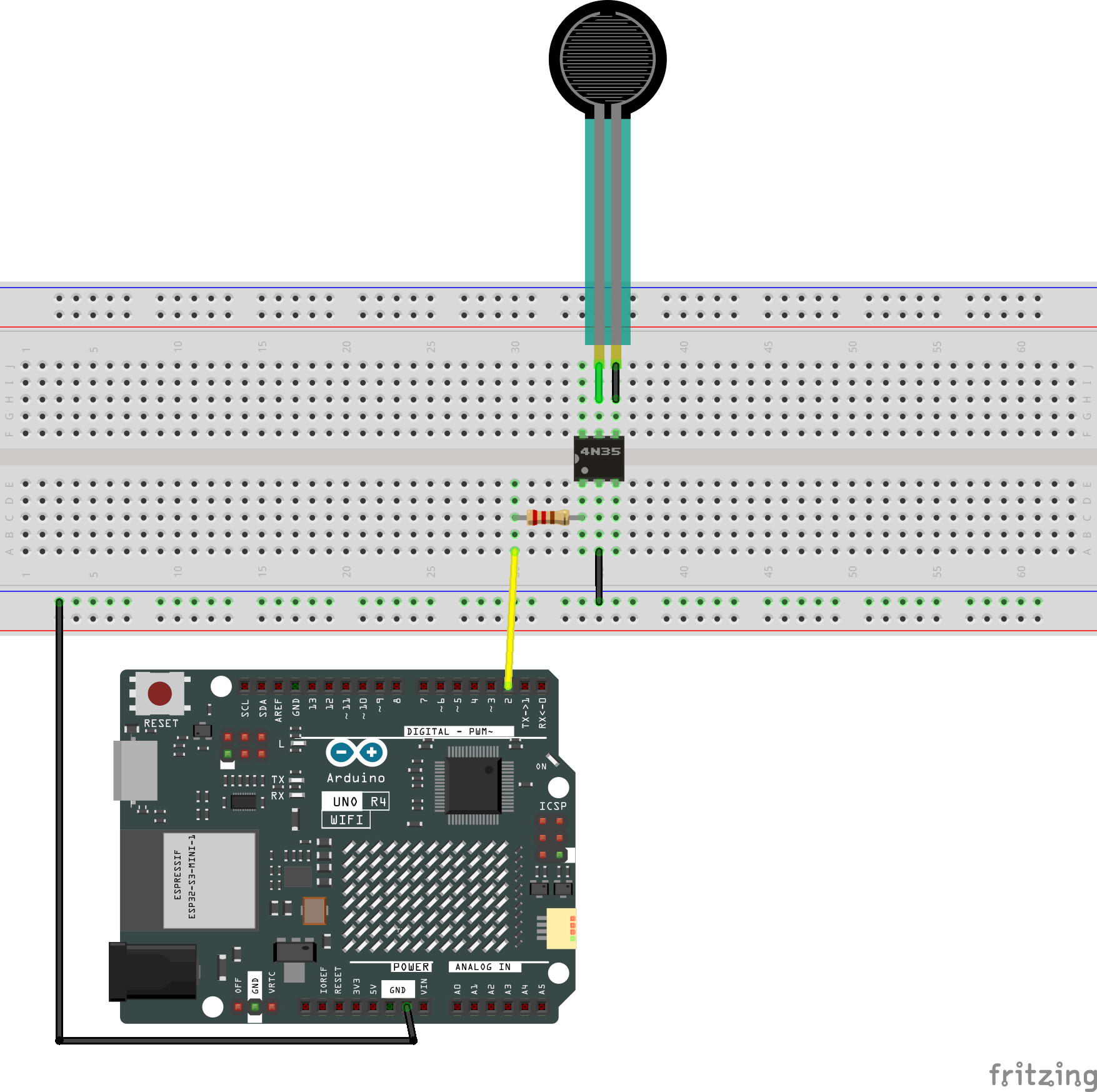 Fritzing Circuit Arduino UNO R4 WiFi HackingButtons