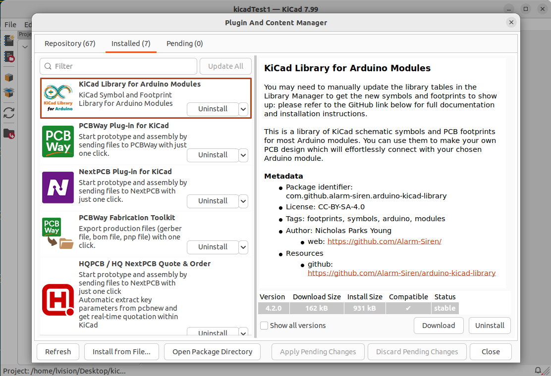 KiCad Library for Arduino Modules