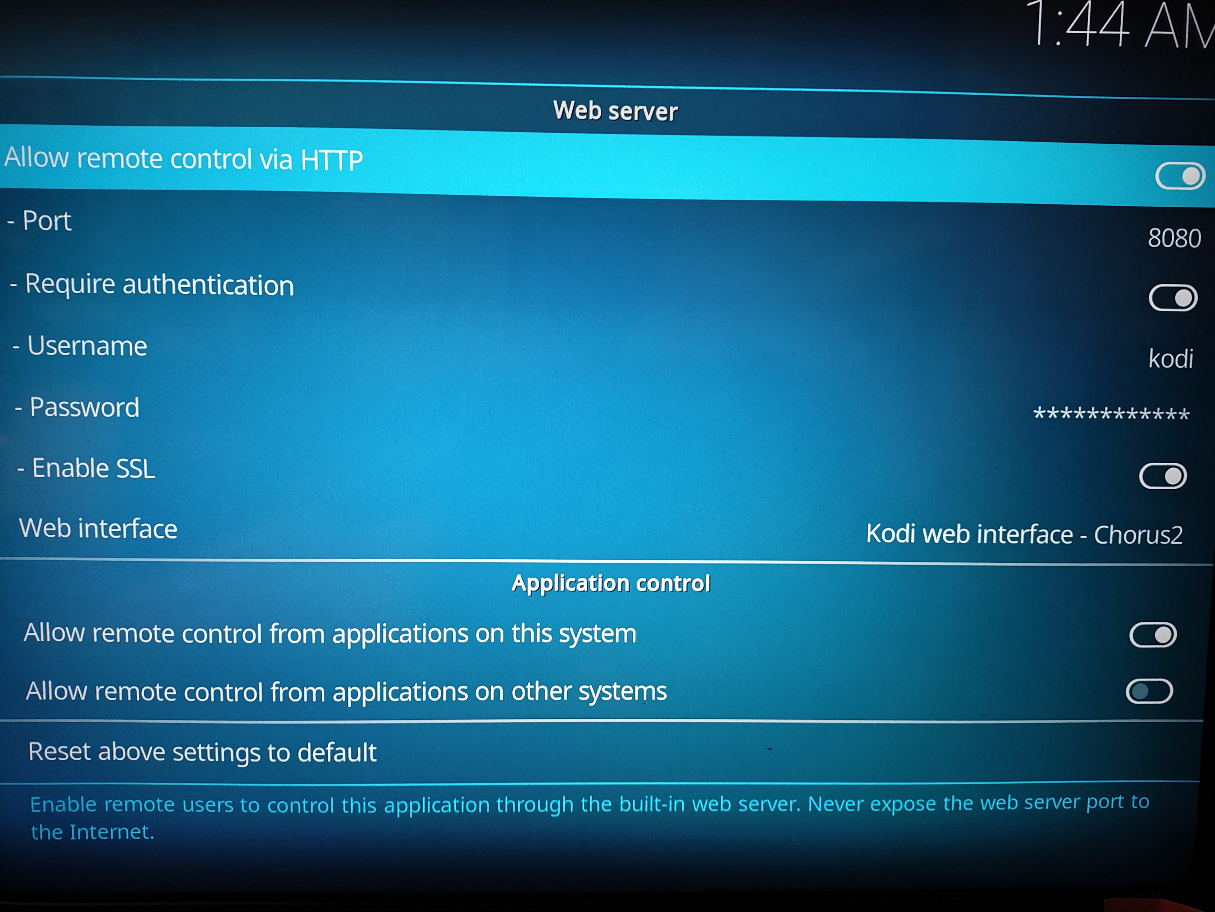 libreELEC Allow HTTP