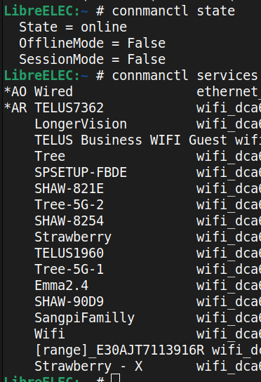 connmanctl Outcome