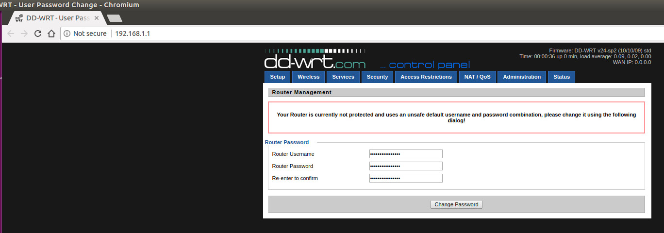 DD-WRT First Login