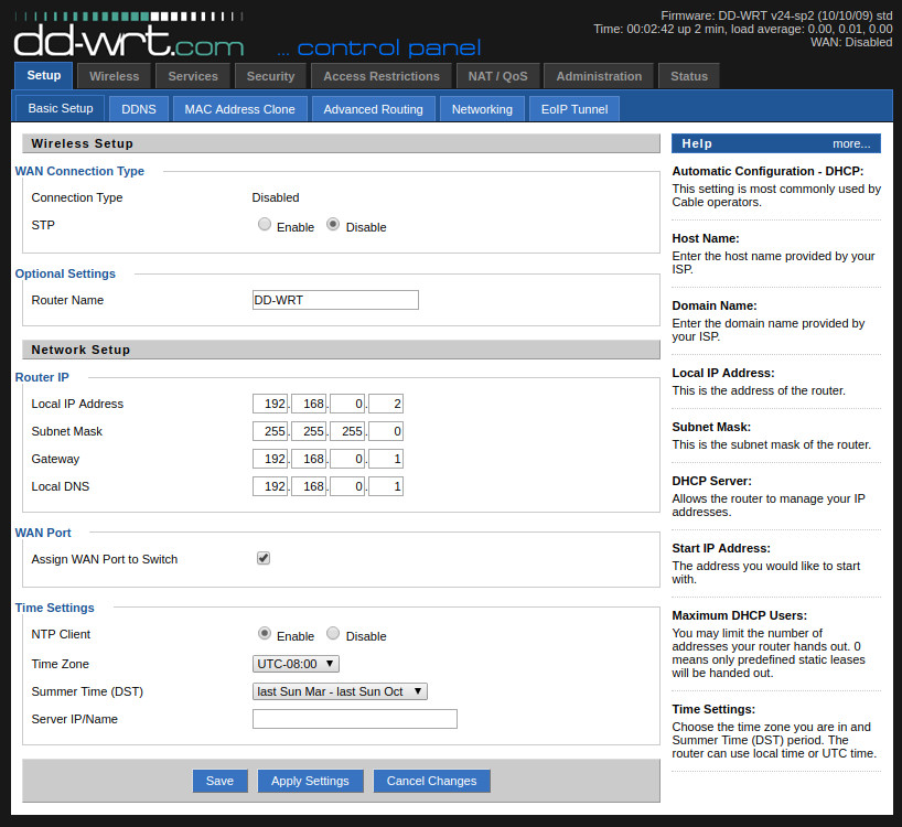 DD-WRT Setup - Basic Setup