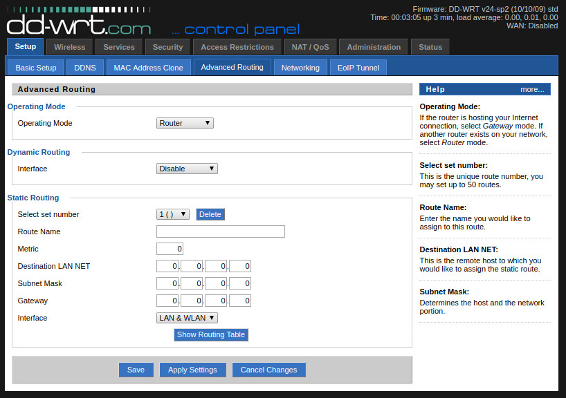 DD-WRT Setup - Advanced Routing