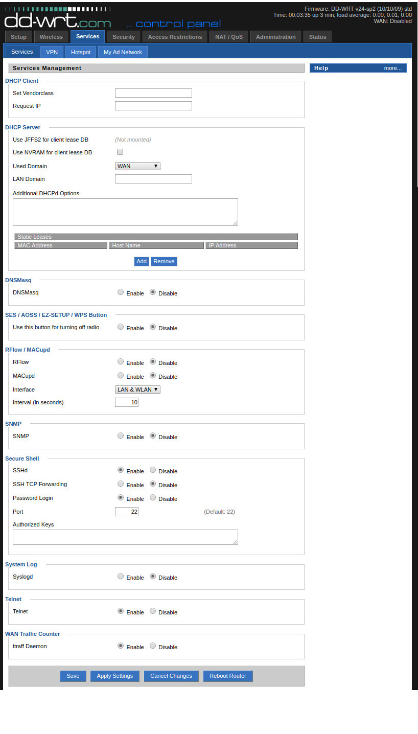 DD-WRT Services - Services