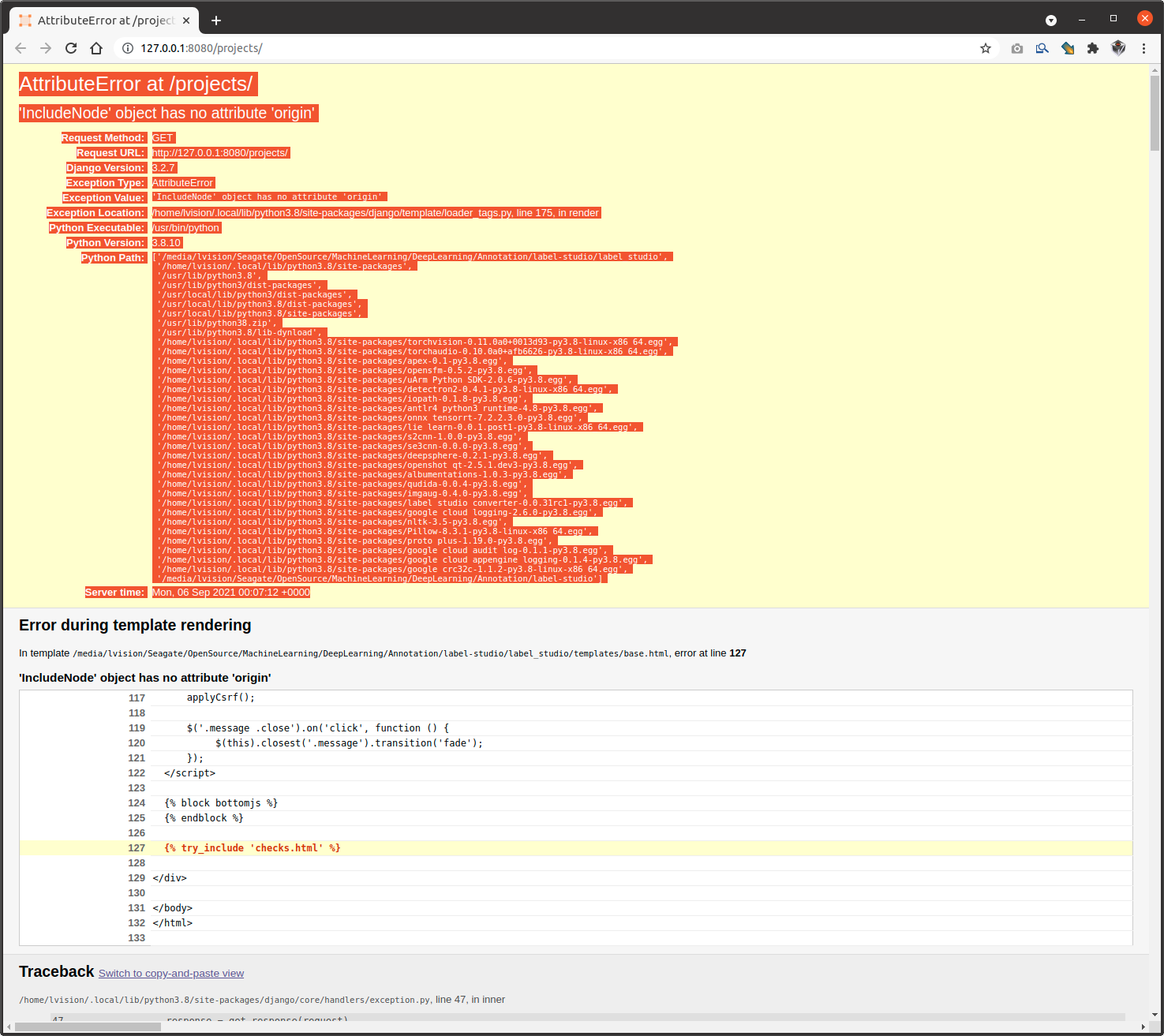 AttributeError: 'IncludeNode' object has no attribute 'origin' · Issue ...