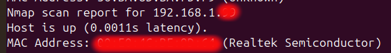 nmap Get IP of Realtek