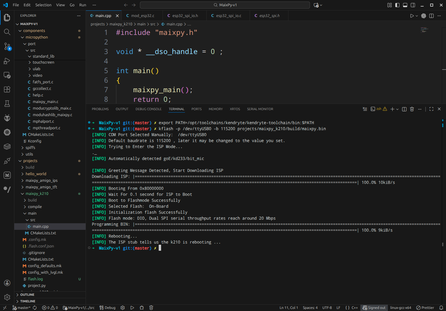 kflash MaixPy-v1 onto Maix Bit