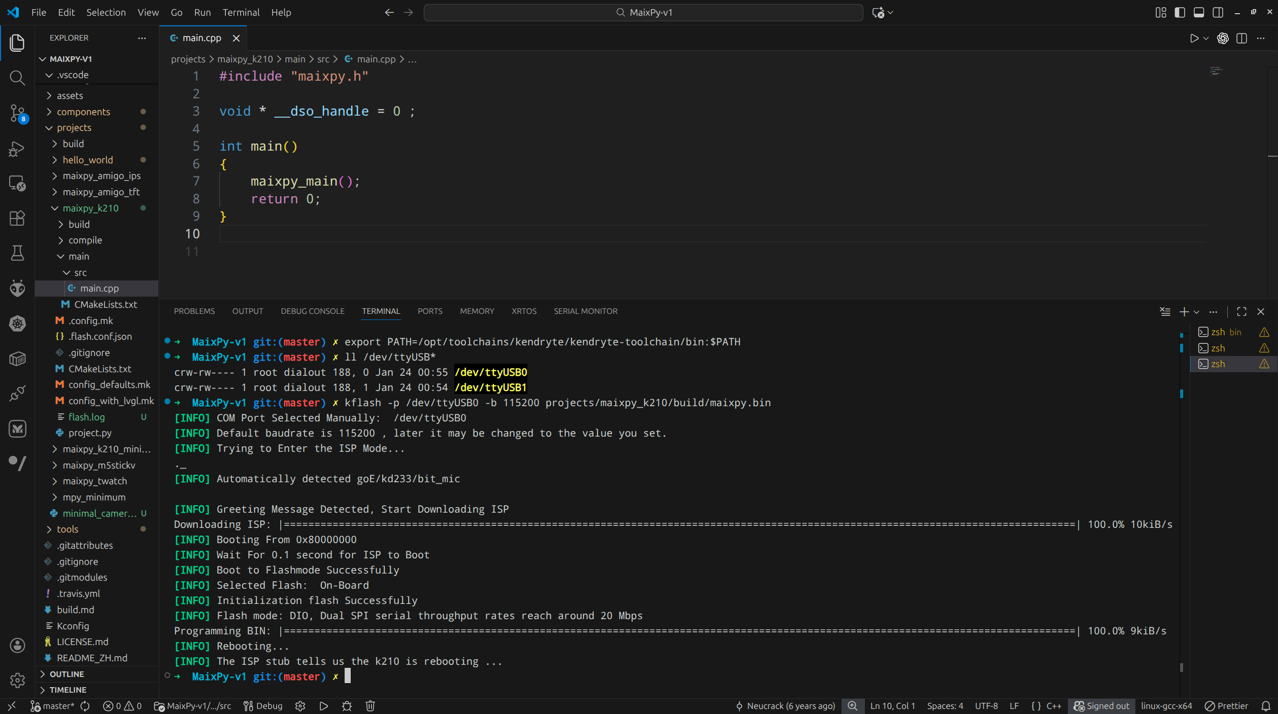 MaixPy-v1 kflash MaixDuino