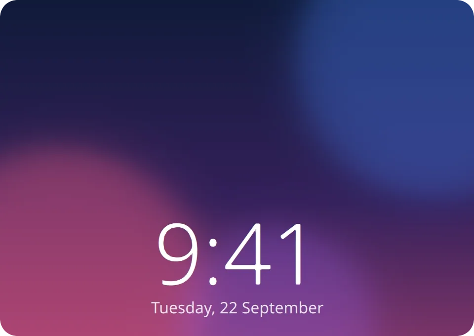 The bubble drops down over the lock screen, finds the face and shows a green tick