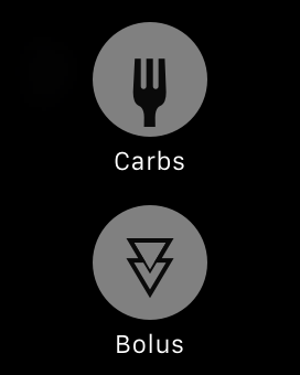 Screenshot of the app menu on Apple Watch
