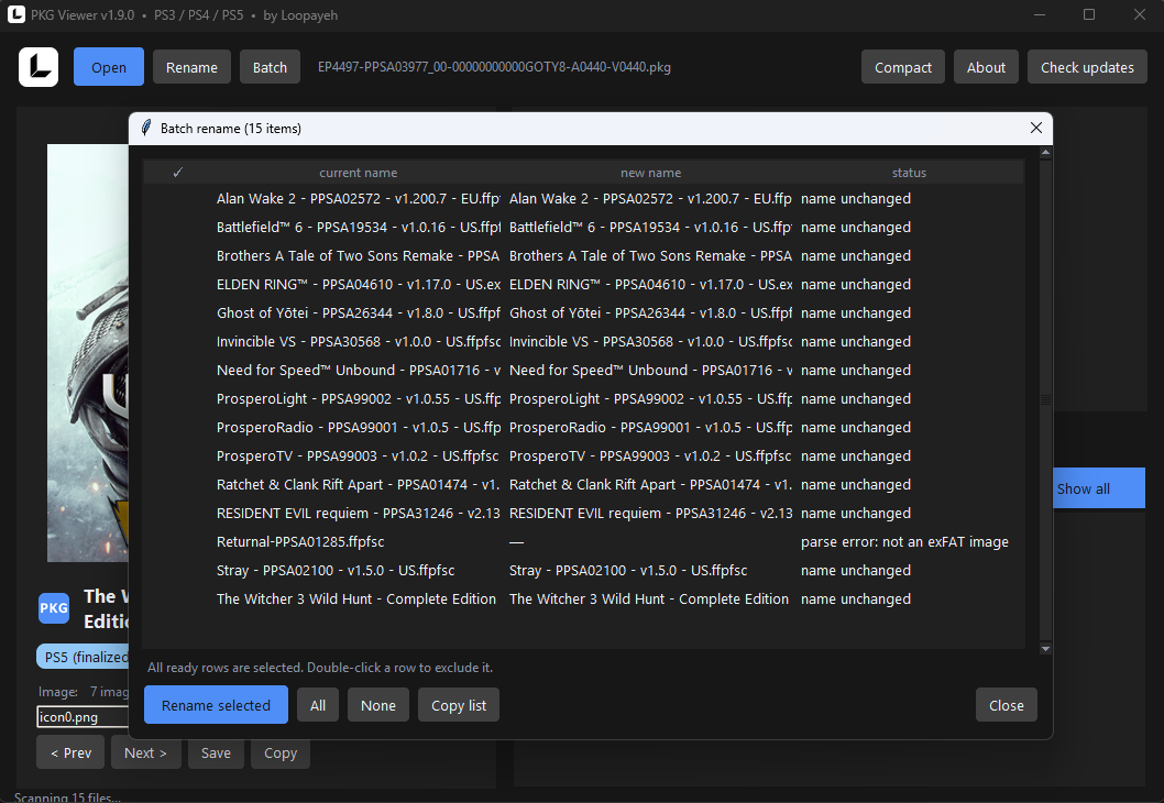 Batch rename