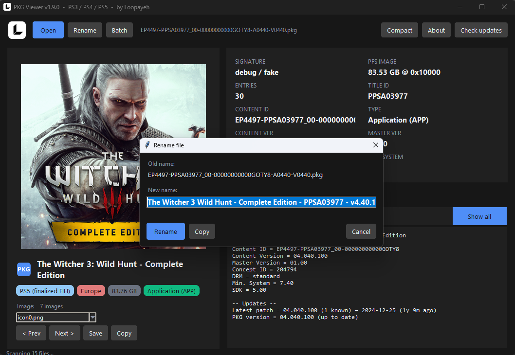 Single rename