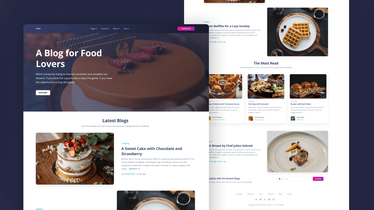 blogger-food-landing-page