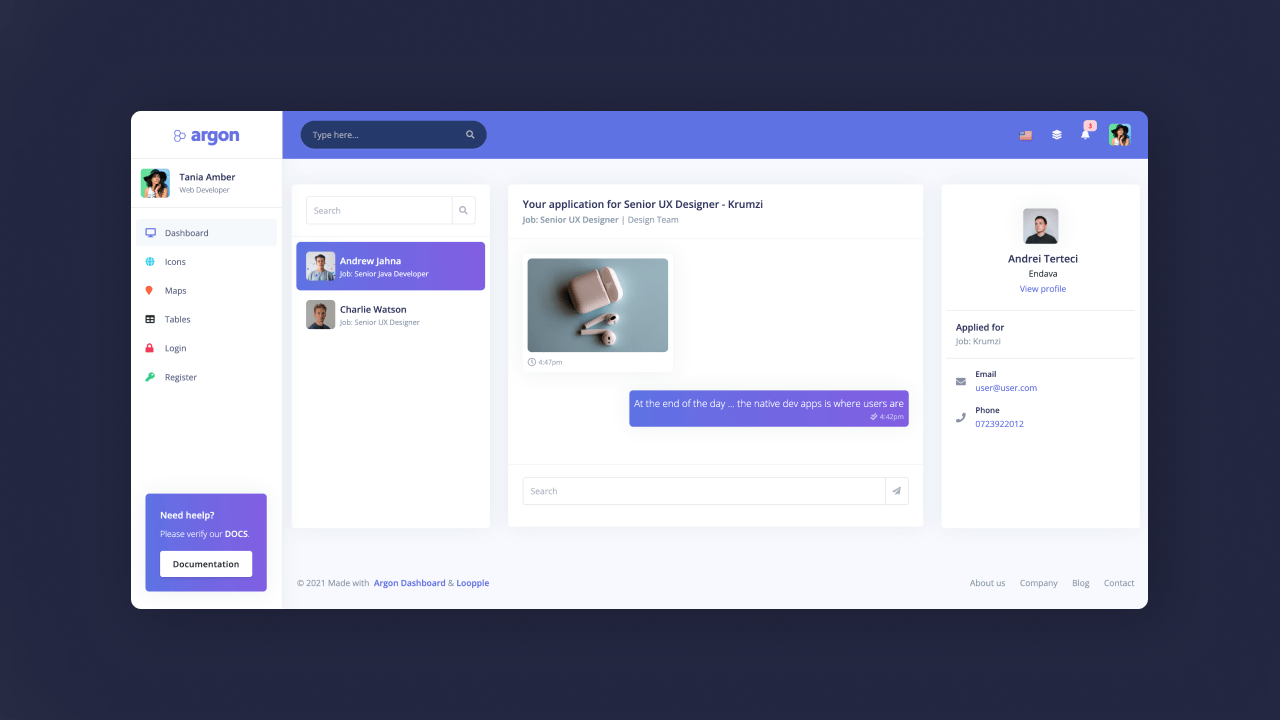 chat-page-argon-dashboard