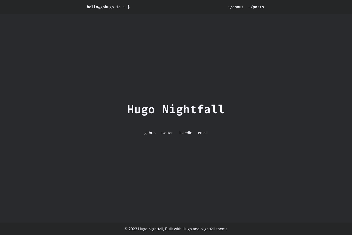 Hugo Theme Nightfall