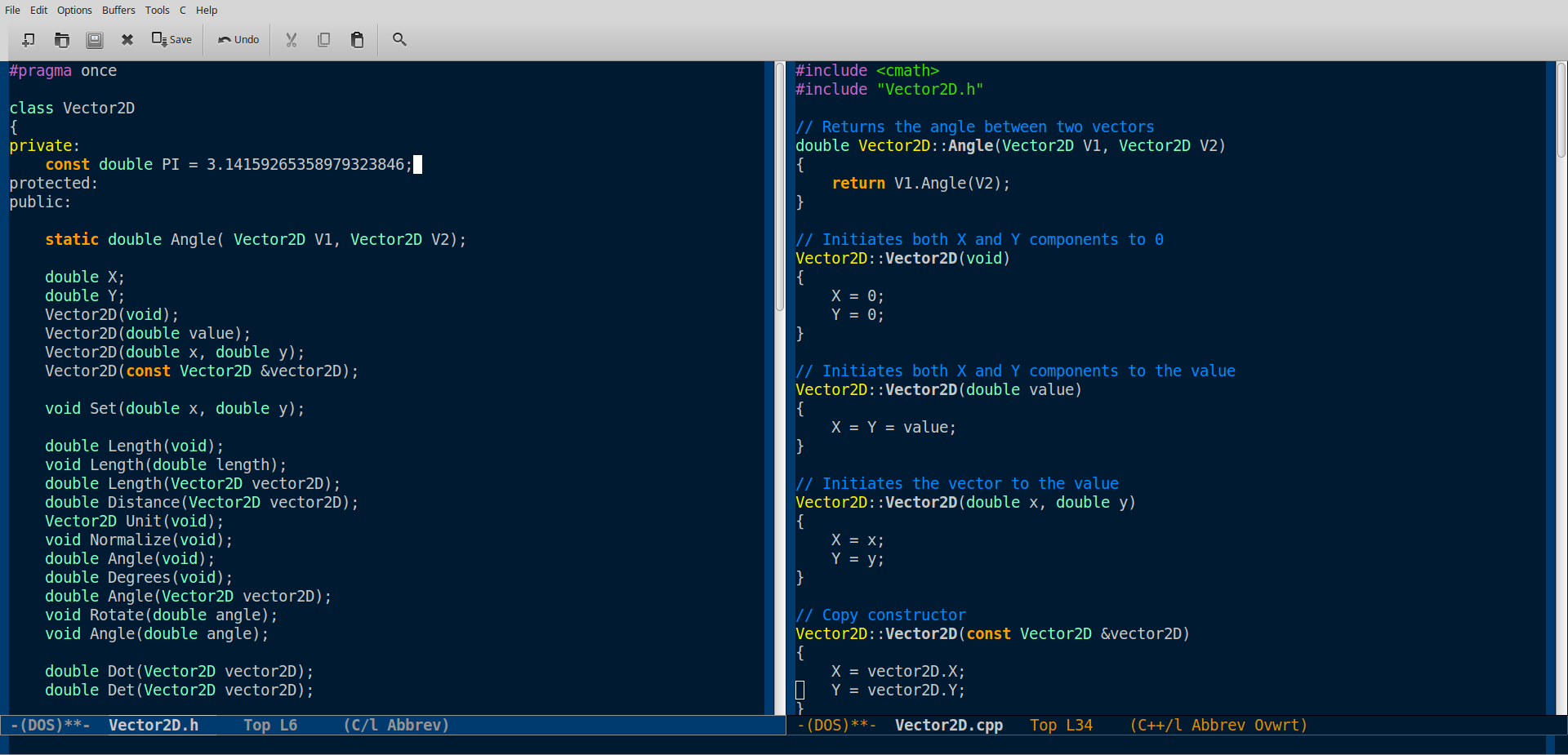 Emacs with cobalt.