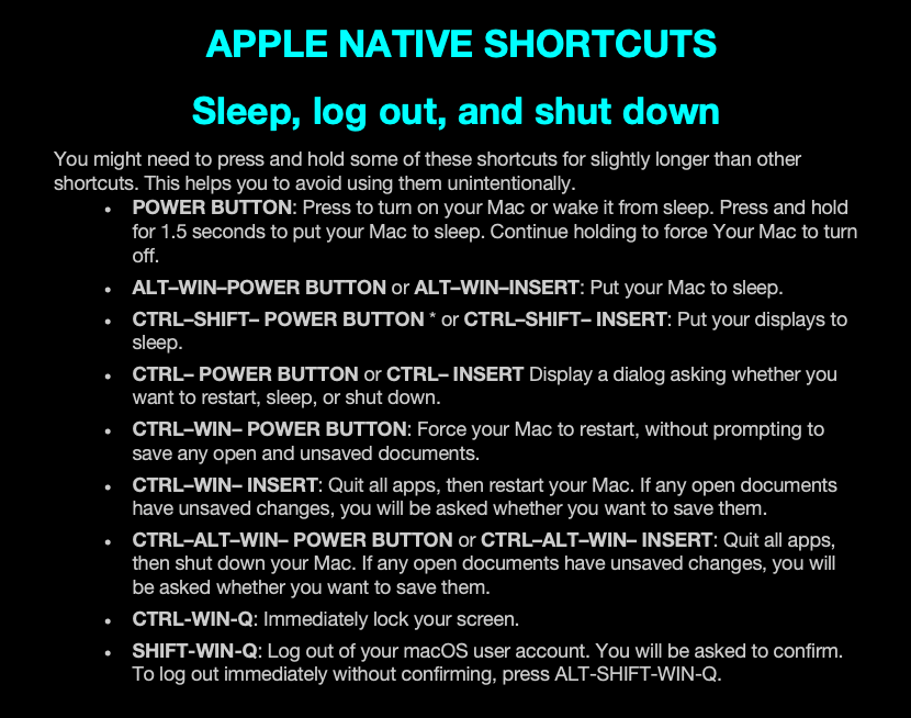 APPLE-NATIVE-SHORTCUTS