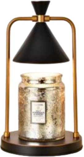 Modern metal candle warmer lamp with candle jar and adjustable light design