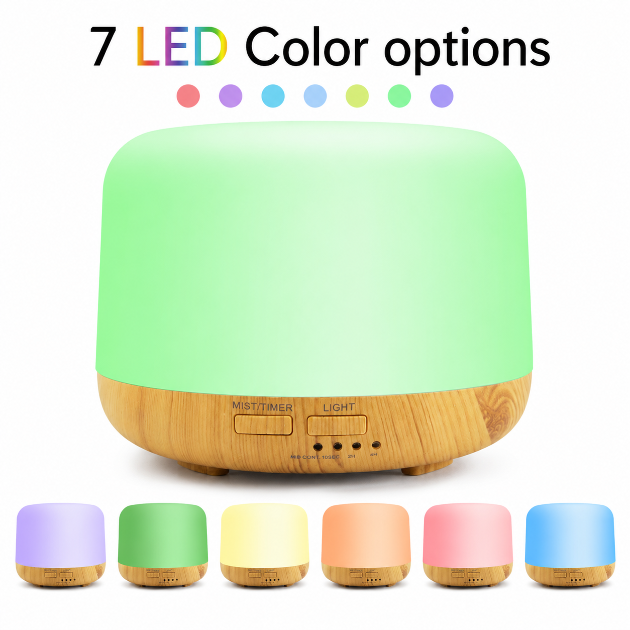ABS aroma diffuser collection with 7 LED color options for wholesale buyers