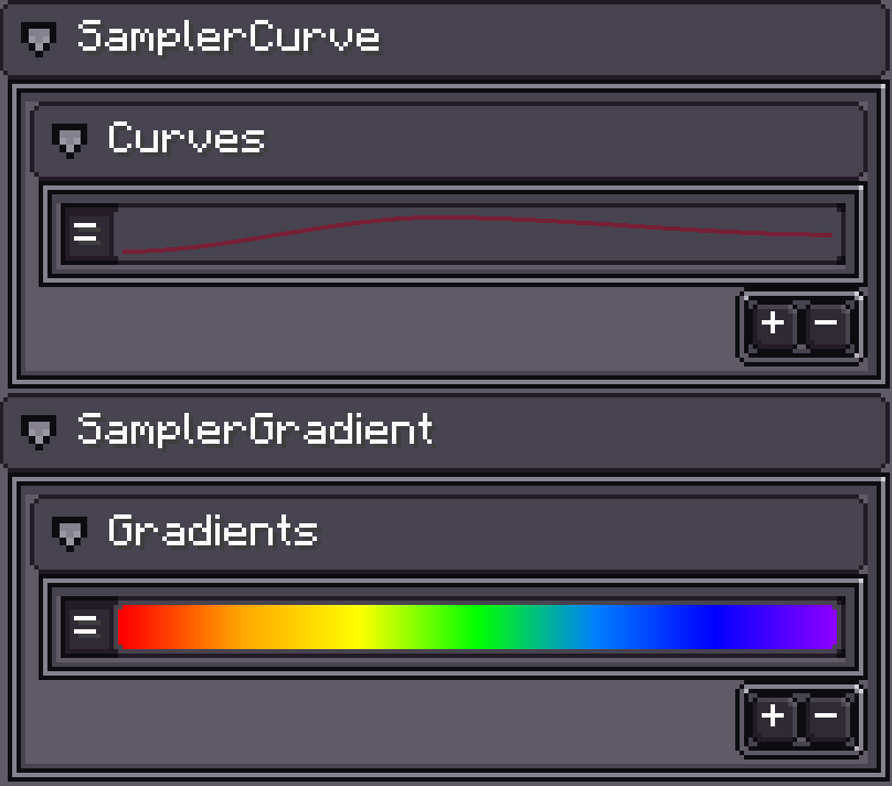 Curve and gradient editors