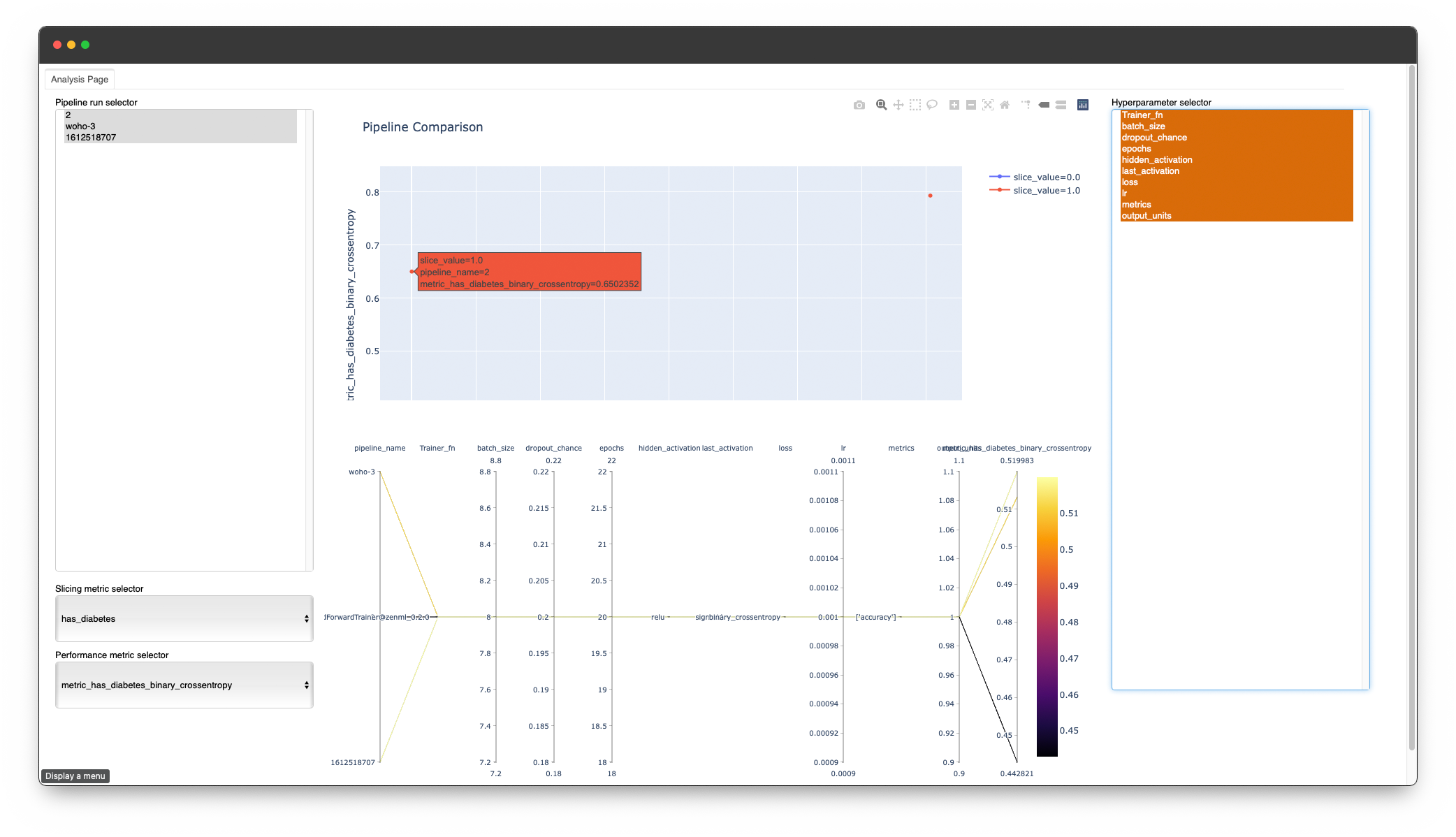 ZenML built-in pipeline comparison