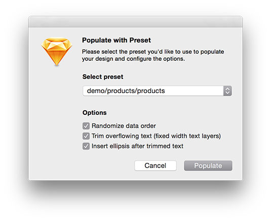 Populate with Preset