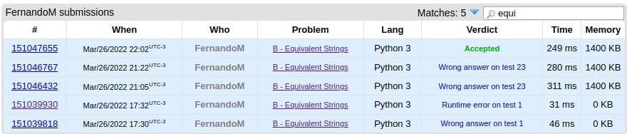 Equivalent Strings