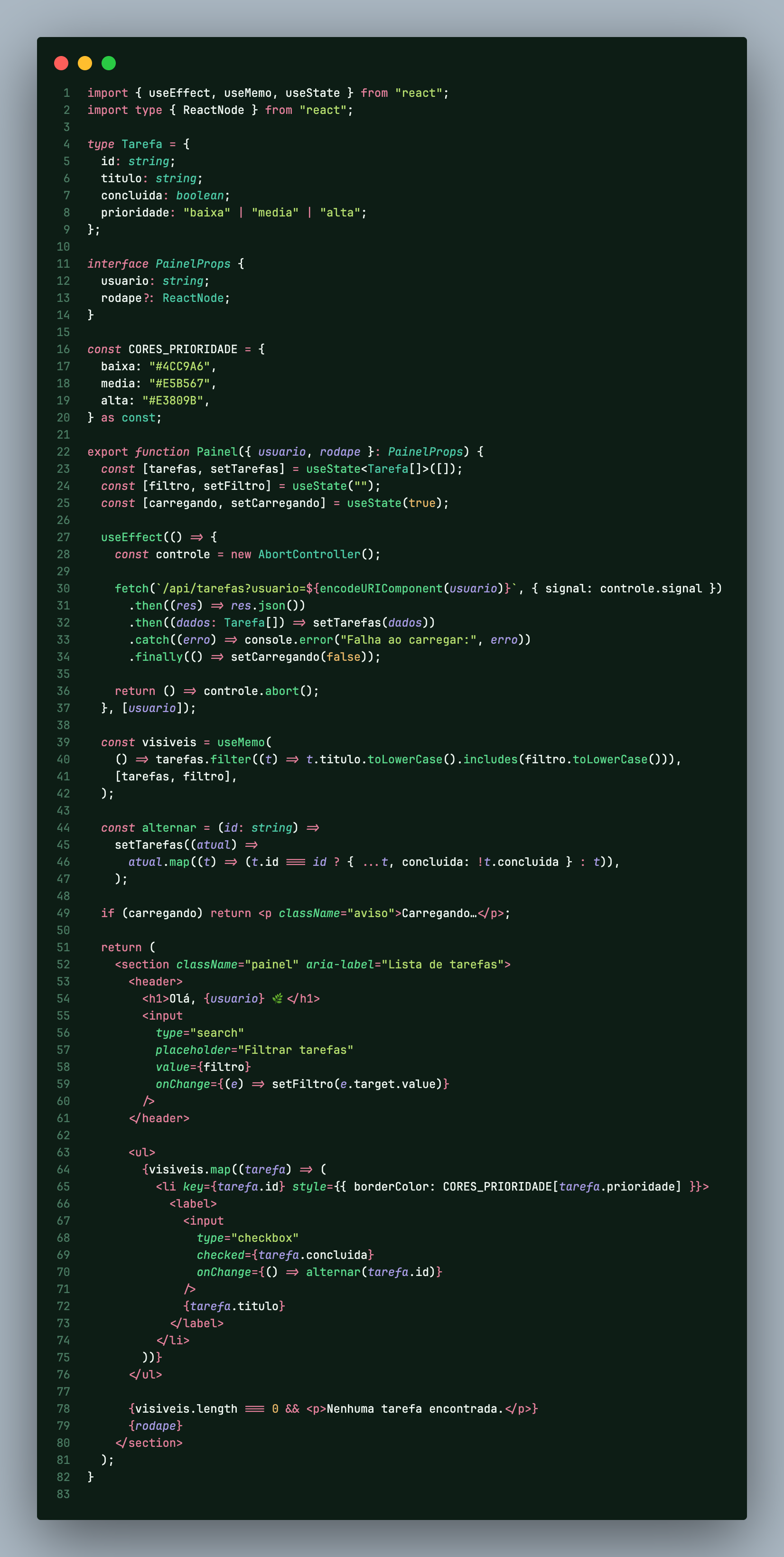 React