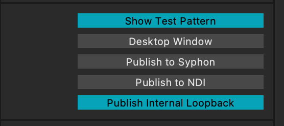 Screenshot du bouton Show Test Pattern