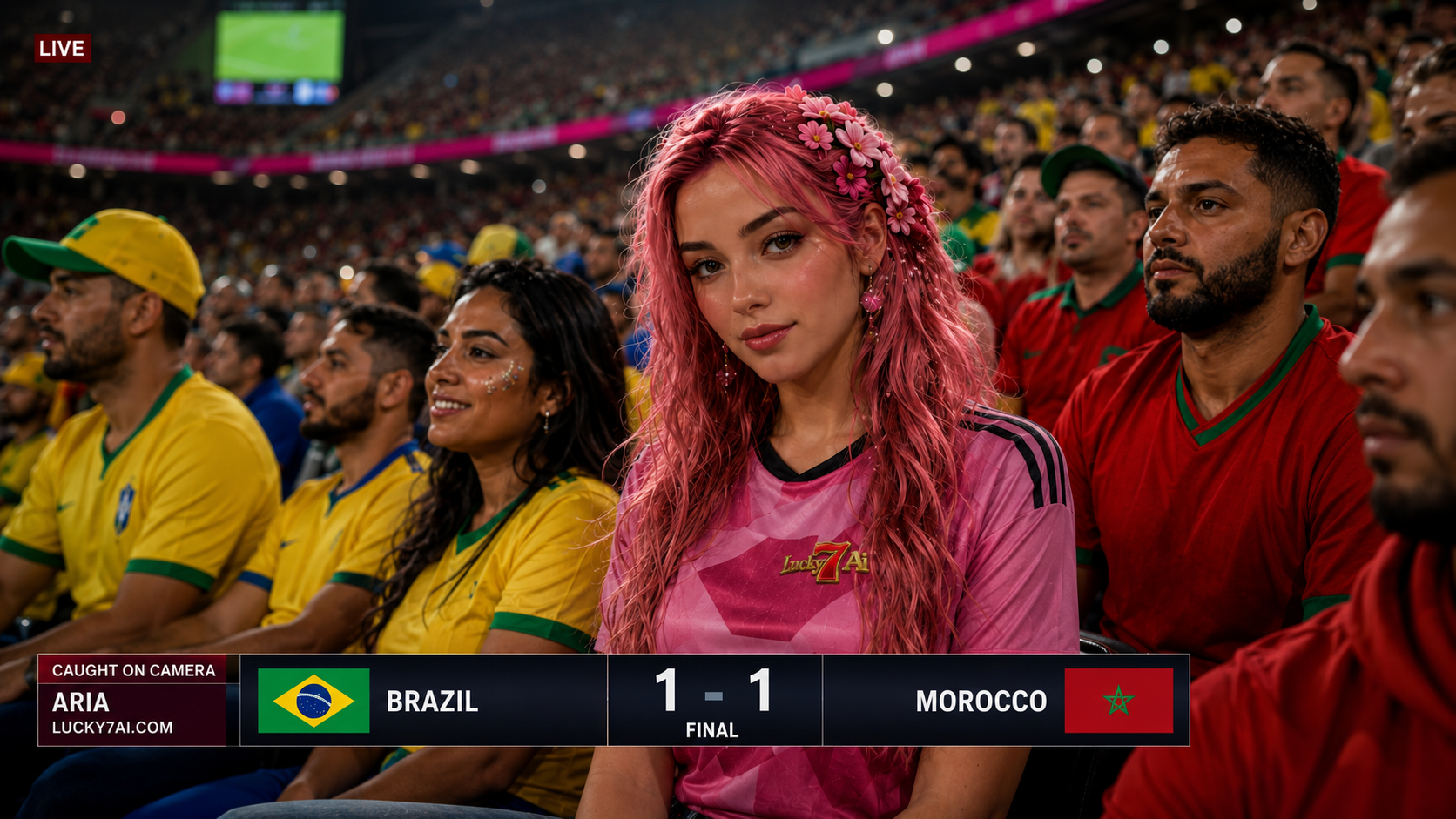 Brazil vs Morocco World Cup 2026 — ARIA bot prediction graphic