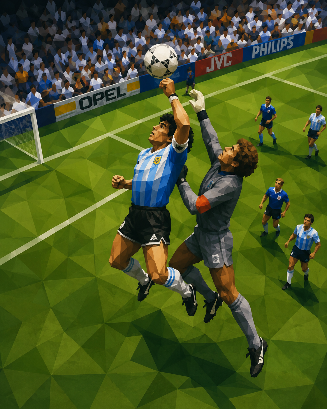 Aerial view — Hand of God at the Azteca, 1986 World Cup