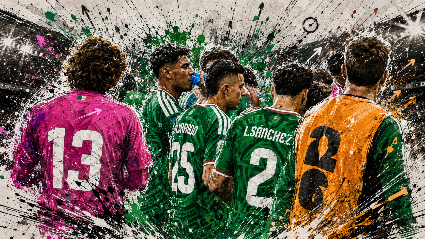 Mexico team huddle Memo Ochoa — Quinto Partido curse broken World Cup 2026