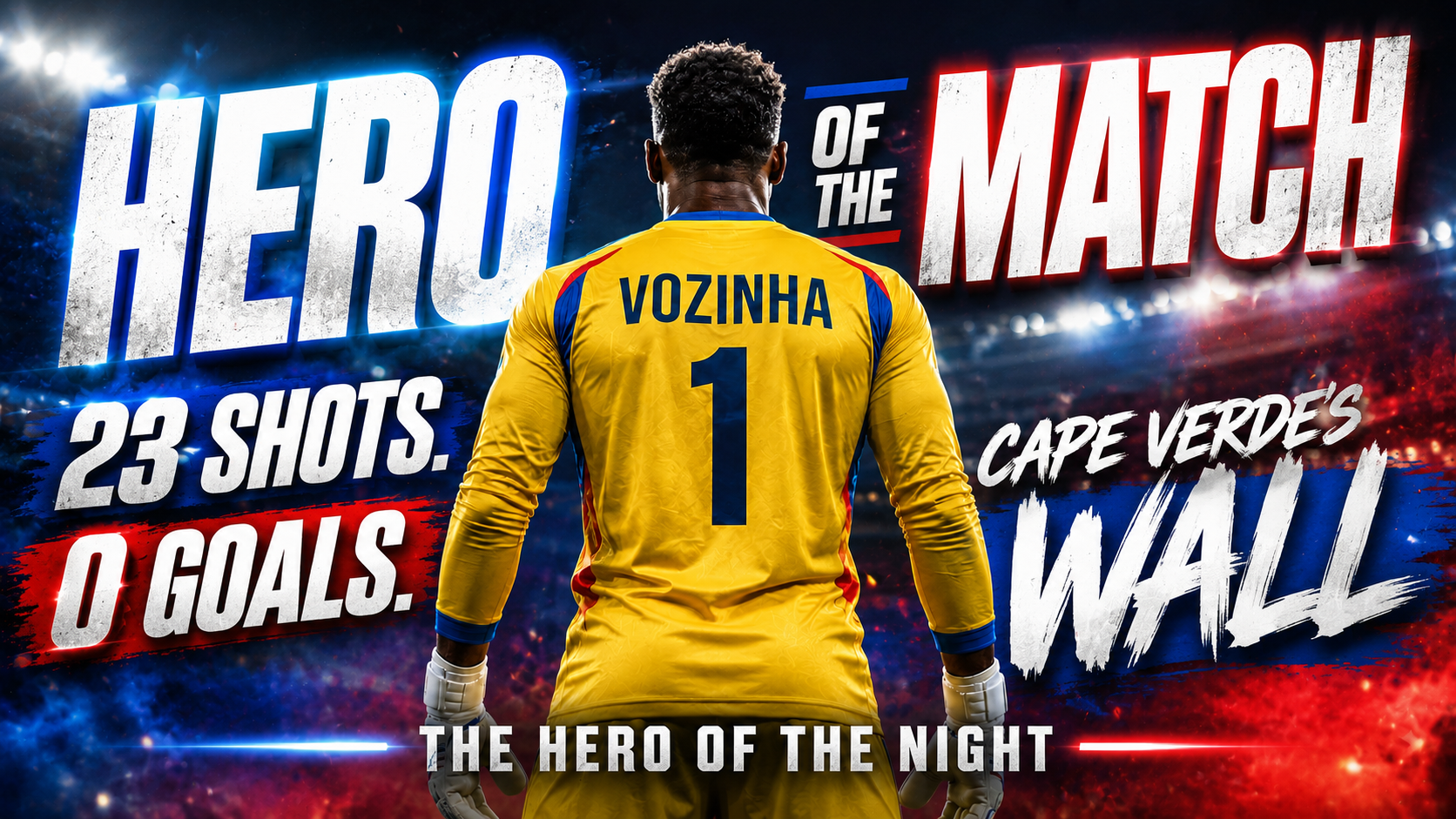 Vozinha Cape Verde goalkeeper saves against Spain