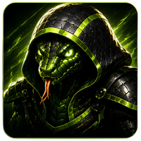 VIPER bot avatar — green hooded predator with serpent insignia