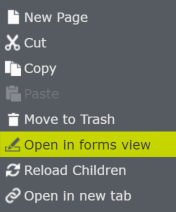 Open in forms view