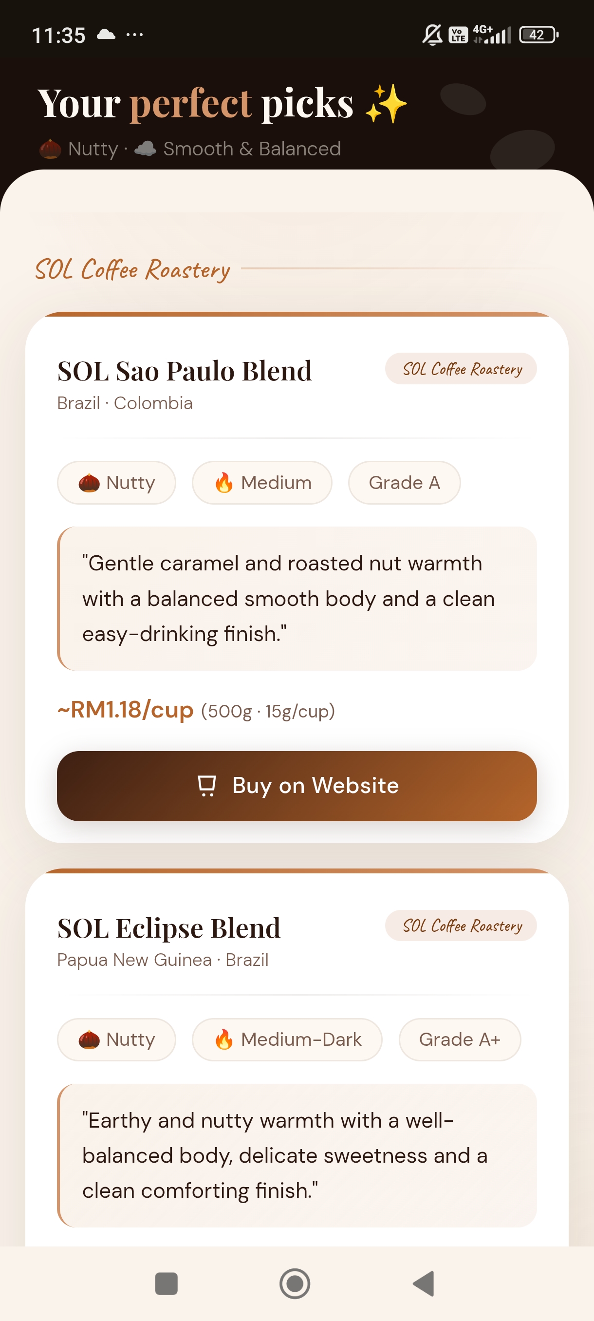 PickMyBean screenshot