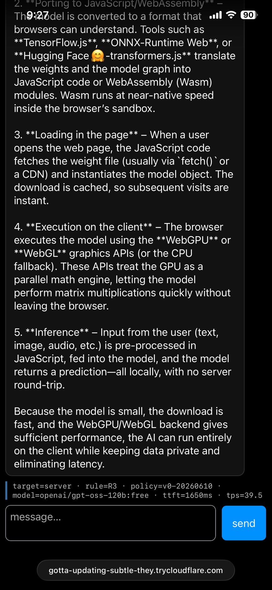 Decision strip: iPhone routed to server by rule R3
