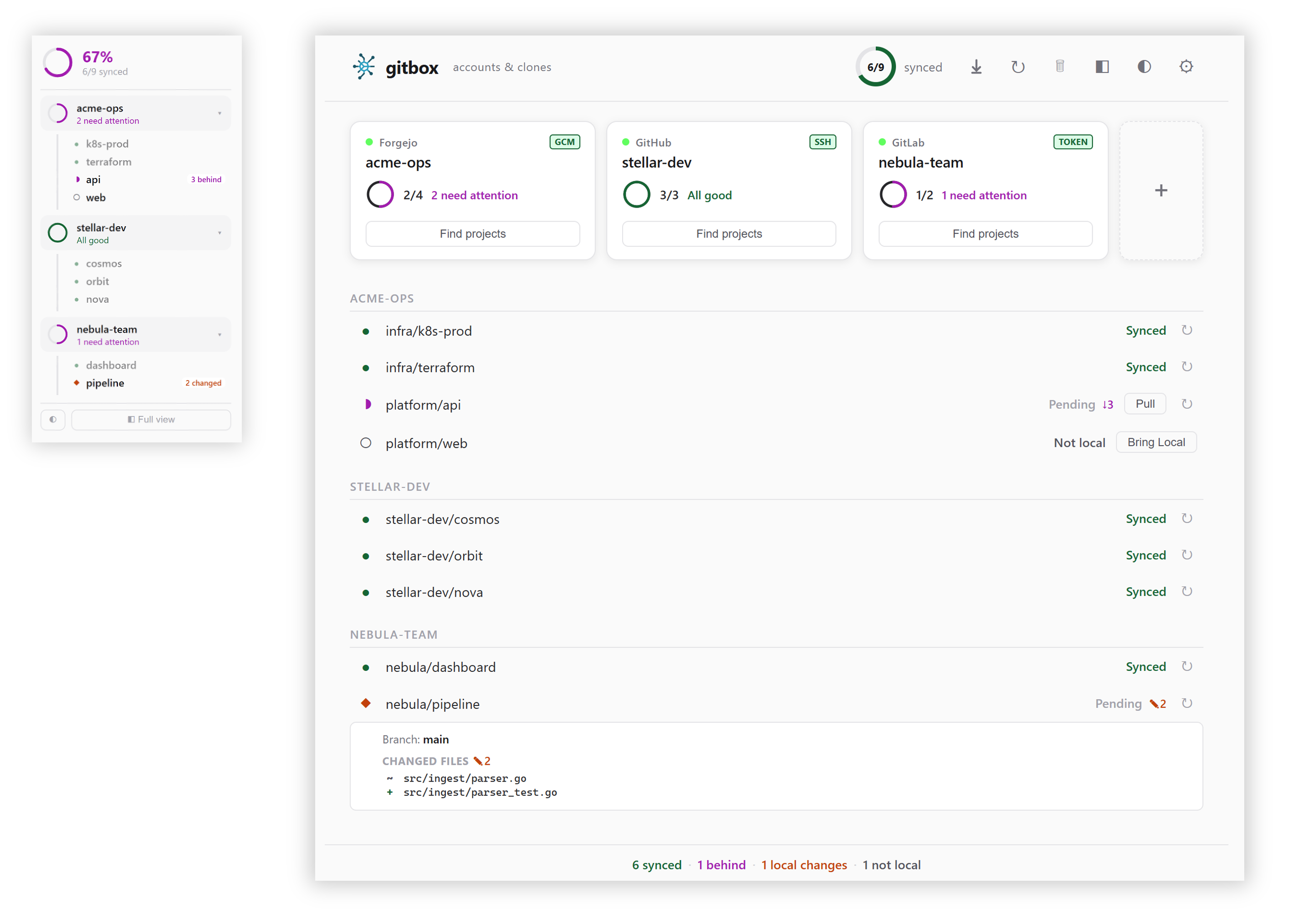 Screenshot of Gitbox