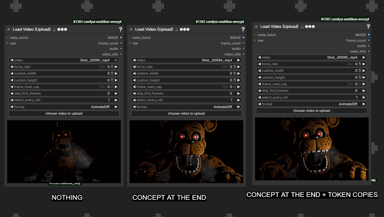 Curve controls — nothing vs concept at the end vs concept at the end + 3 copies