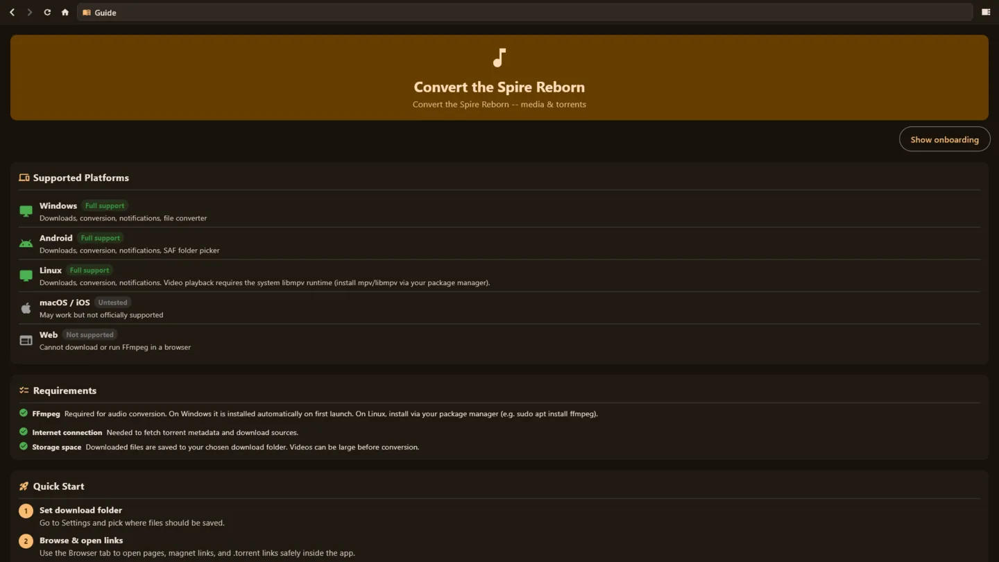 Includes a guide on how to use the app