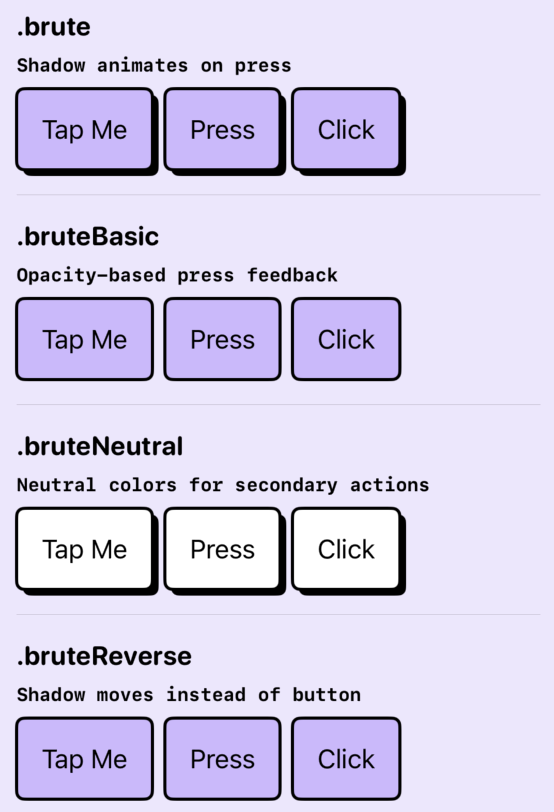 Button Style Comparison