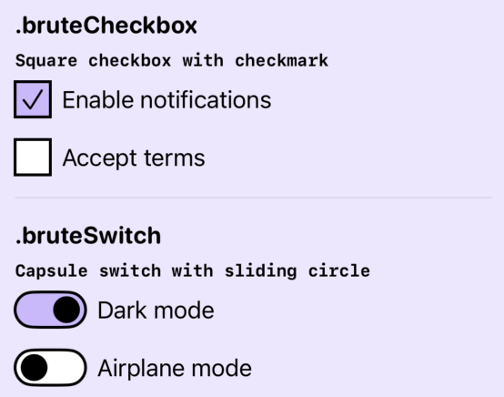 Toggle Style Comparison