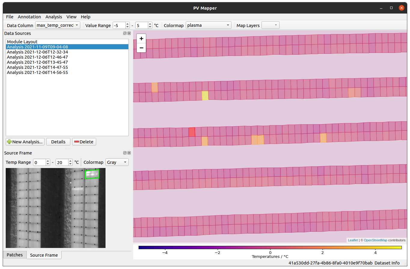 screenshot module temperature analysis result