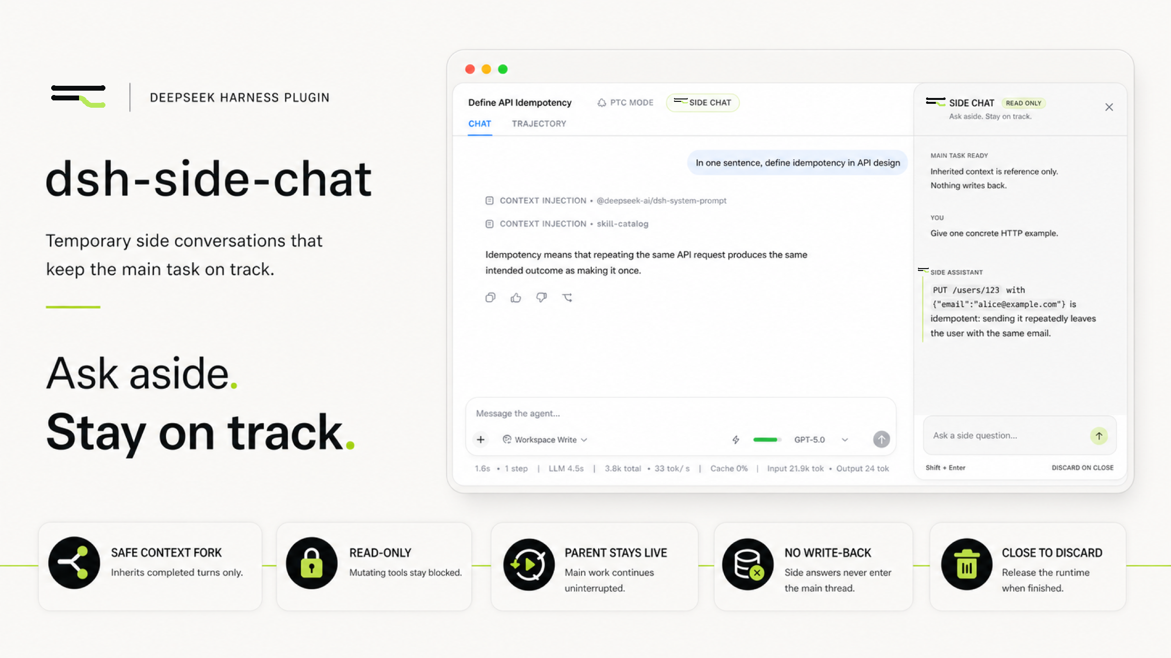 Side Chat installed in DeepSeek Harness