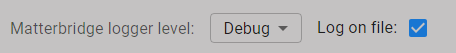 Debug Matterbridge Settings