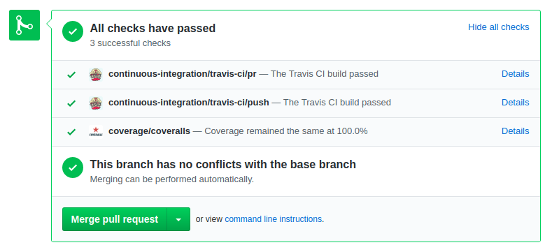 Travis pull request