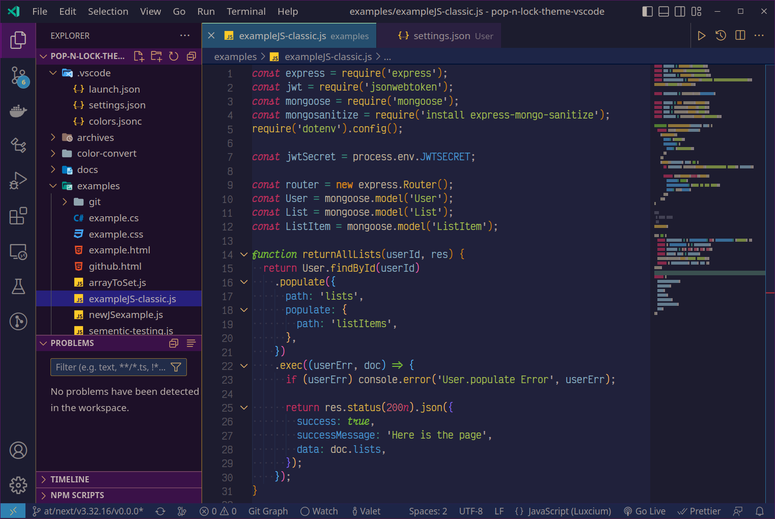 JavaScript Classic (NodeJS) screenshot